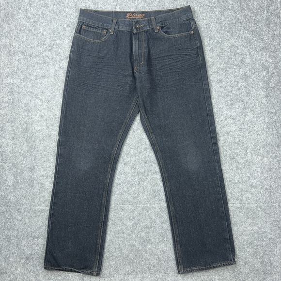 Plugg Other - VTG Plugg Jeans Mens 32x30 Black Straight Leg Flap Pockets Stretch Denim Y2K